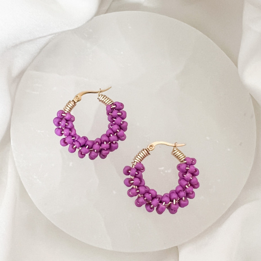 Orchid Beaded Earring