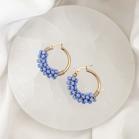 Magical Blue Beaded Earring